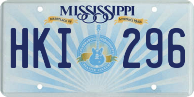 MS license plate HKI296