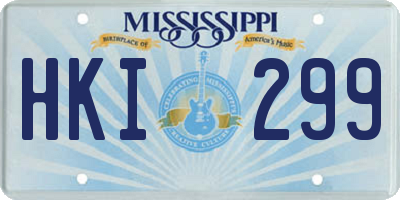 MS license plate HKI299