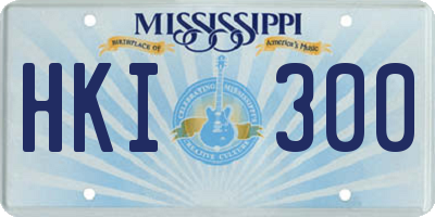 MS license plate HKI300