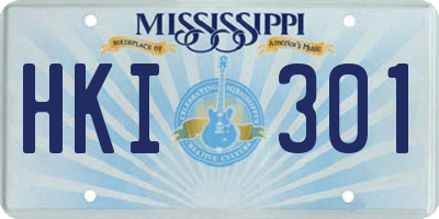 MS license plate HKI301