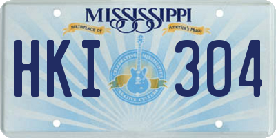 MS license plate HKI304