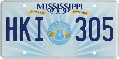 MS license plate HKI305