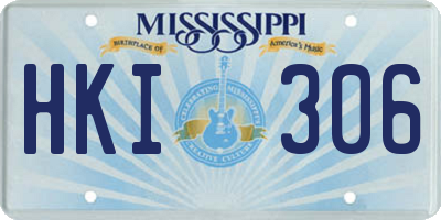 MS license plate HKI306
