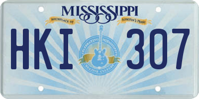 MS license plate HKI307