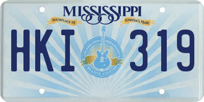 MS license plate HKI319