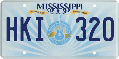 MS license plate HKI320