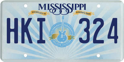 MS license plate HKI324