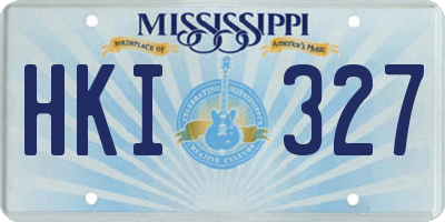 MS license plate HKI327