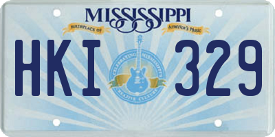 MS license plate HKI329