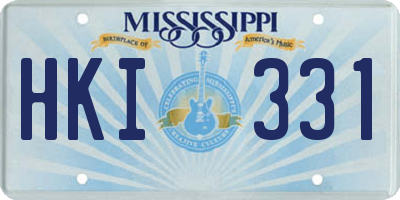 MS license plate HKI331