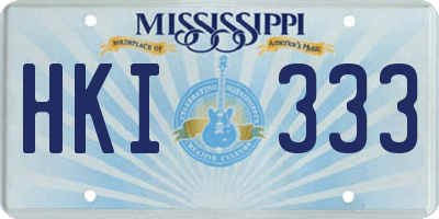 MS license plate HKI333