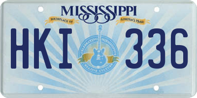 MS license plate HKI336
