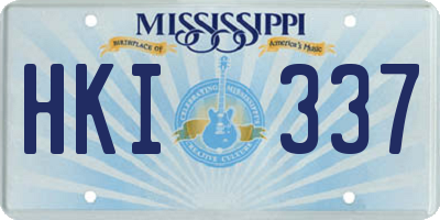 MS license plate HKI337