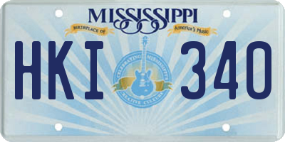 MS license plate HKI340