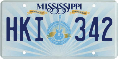 MS license plate HKI342