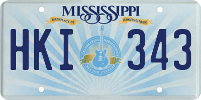 MS license plate HKI343