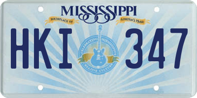 MS license plate HKI347