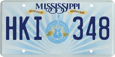 MS license plate HKI348