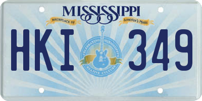 MS license plate HKI349
