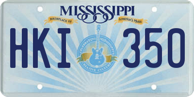 MS license plate HKI350