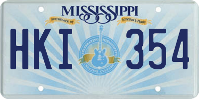 MS license plate HKI354