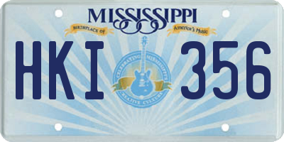 MS license plate HKI356