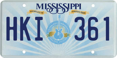 MS license plate HKI361