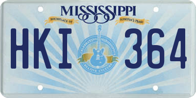 MS license plate HKI364