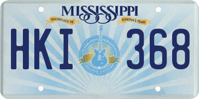 MS license plate HKI368