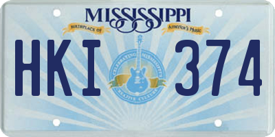 MS license plate HKI374