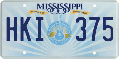 MS license plate HKI375
