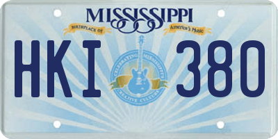 MS license plate HKI380