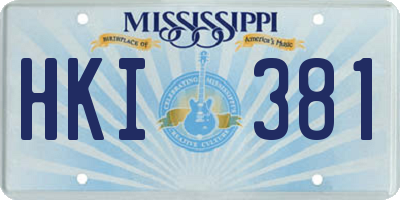 MS license plate HKI381