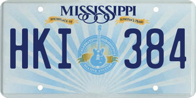 MS license plate HKI384