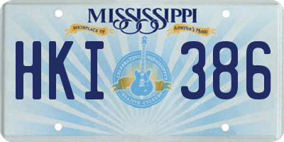 MS license plate HKI386