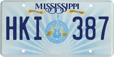 MS license plate HKI387