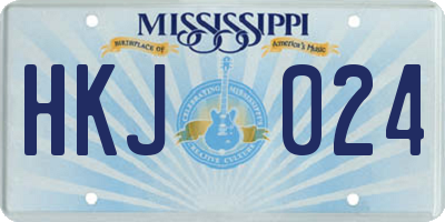 MS license plate HKJ024