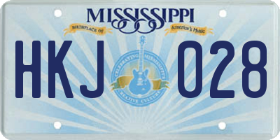 MS license plate HKJ028