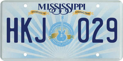 MS license plate HKJ029
