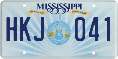 MS license plate HKJ041