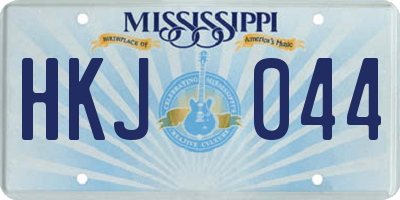 MS license plate HKJ044