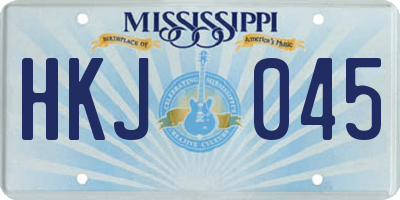 MS license plate HKJ045