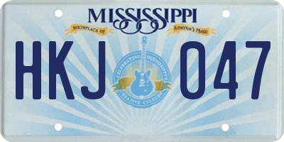 MS license plate HKJ047