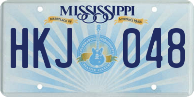 MS license plate HKJ048