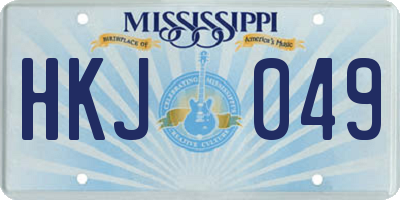 MS license plate HKJ049
