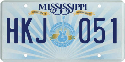MS license plate HKJ051