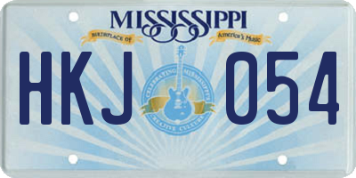MS license plate HKJ054