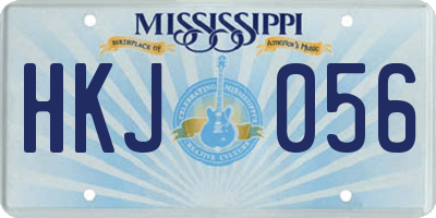 MS license plate HKJ056