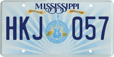 MS license plate HKJ057