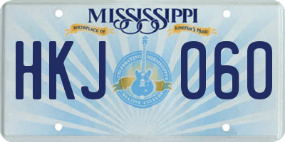 MS license plate HKJ060